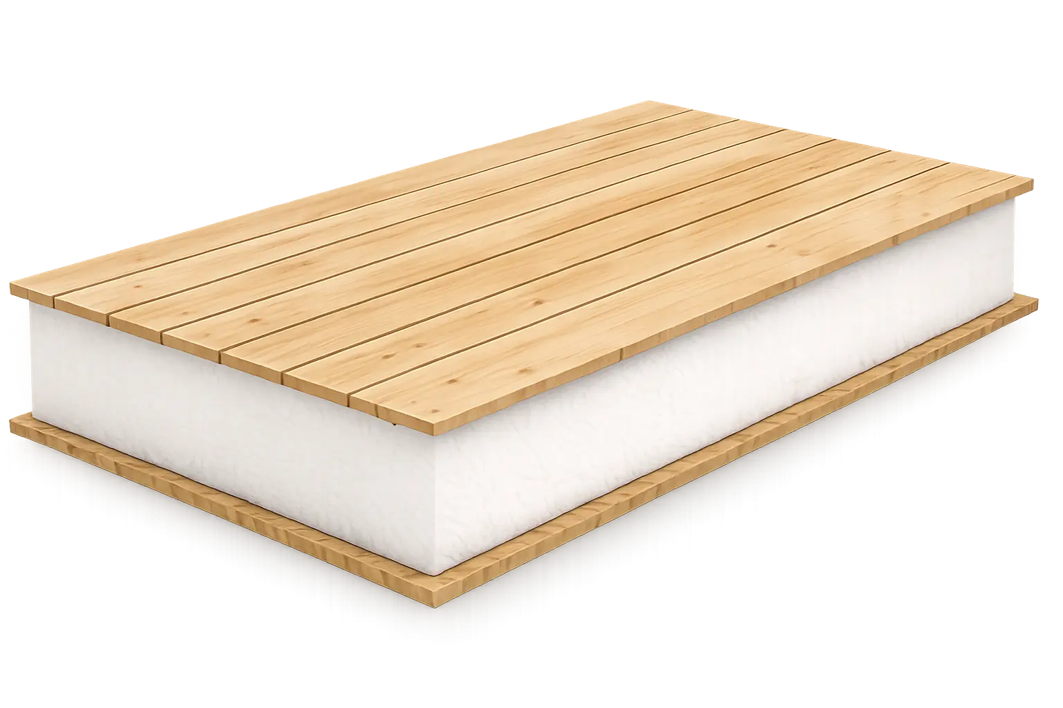 Panel SIP con terminación interior de madera machimbrada